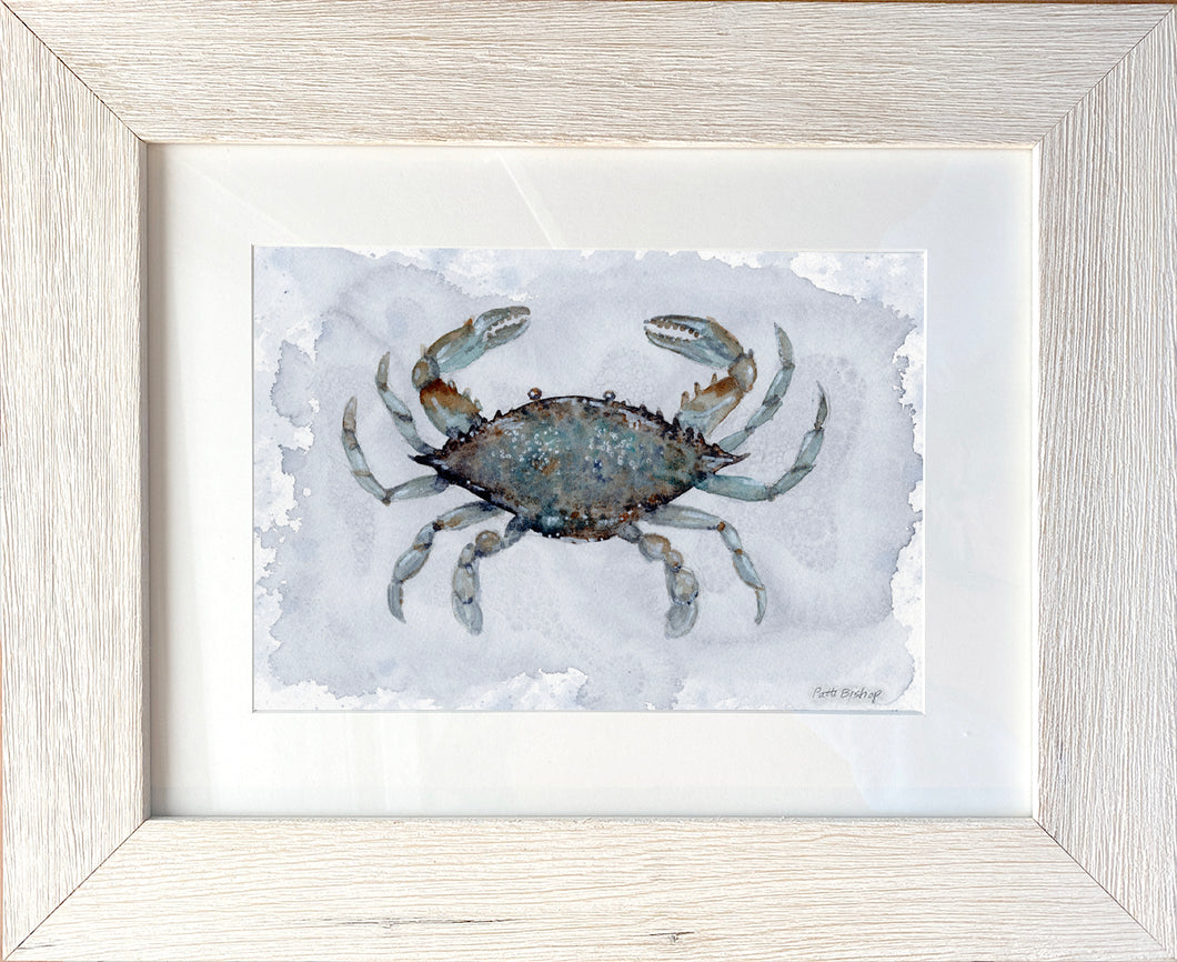 Blue Gray Crab Original Watercolor