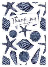 Load image into Gallery viewer, Multi-Design Greeting Cards - Blue Shells Pattern
