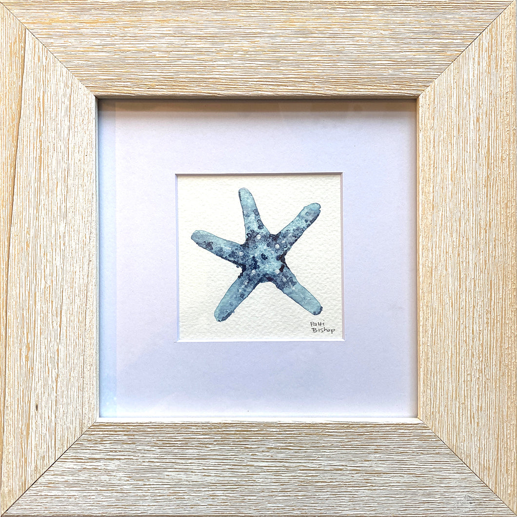 Blue and Teal Starfish Original Watercolor