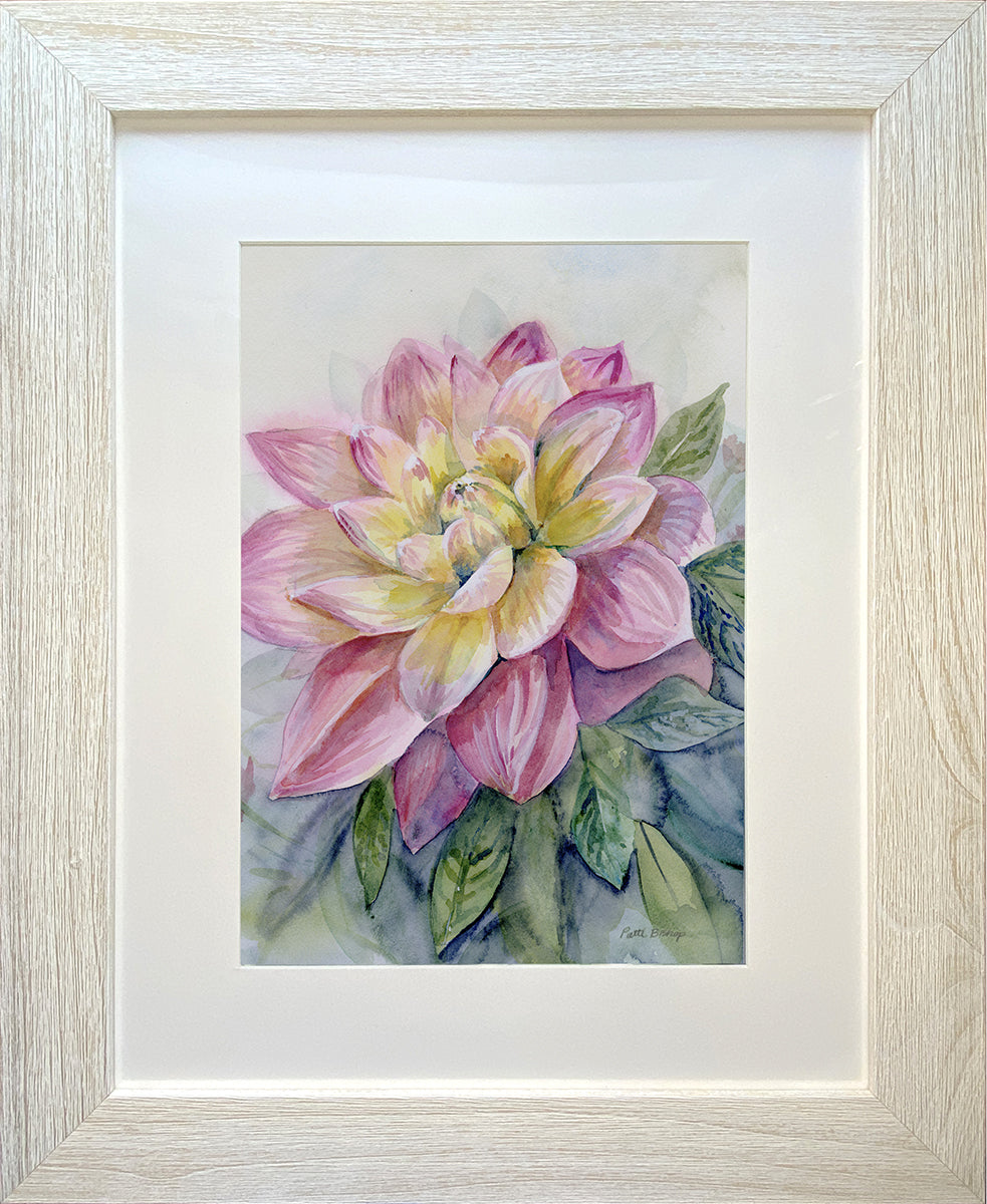 Pink Dahlia Original Watercolor