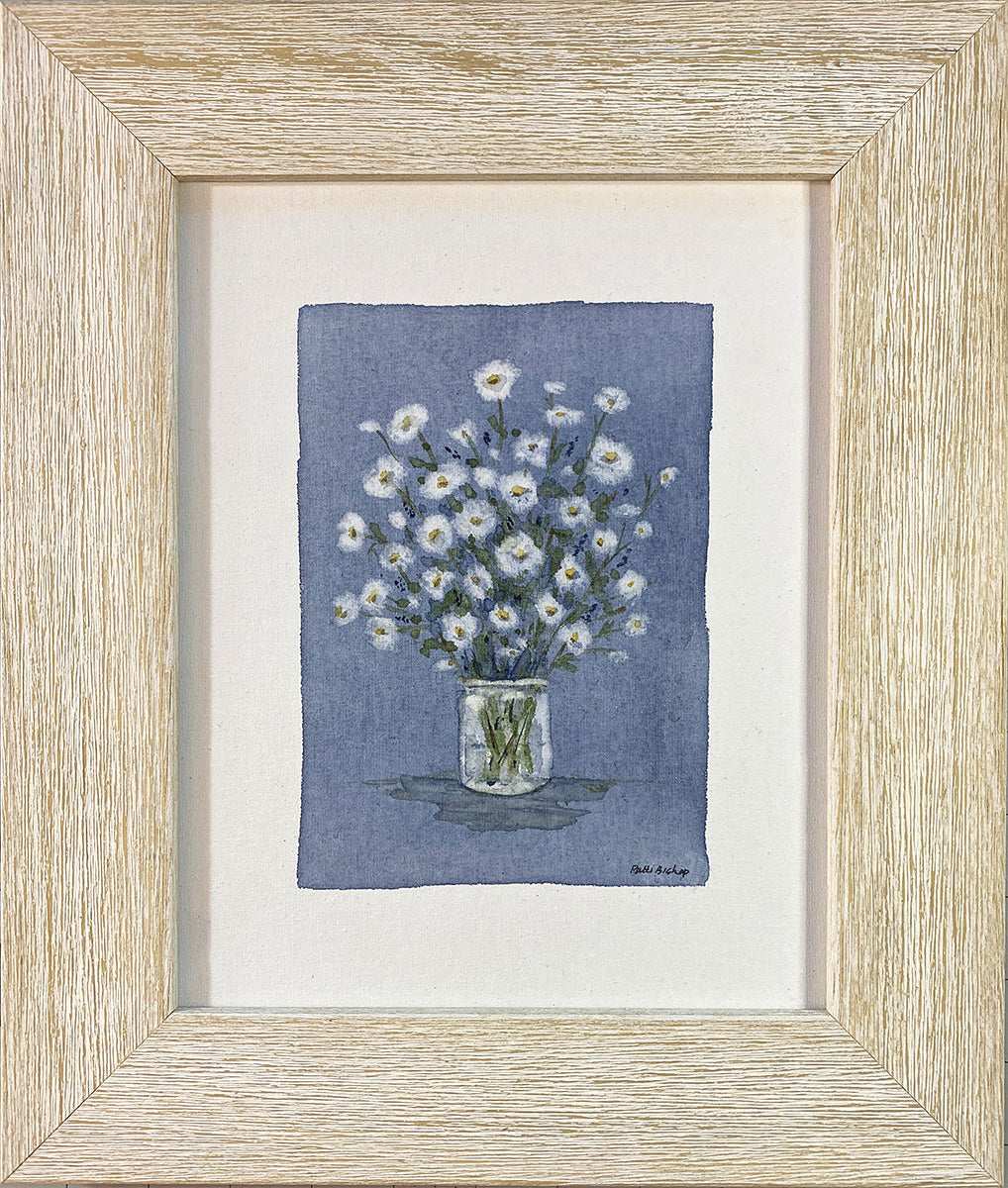 Daisies on Canvas 1 Original Watercolor - Patti Bishop Watercolors
