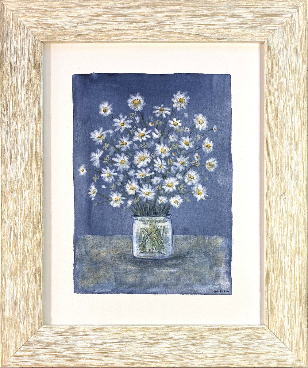 Daisies on Canvas 2 Original Watercolor