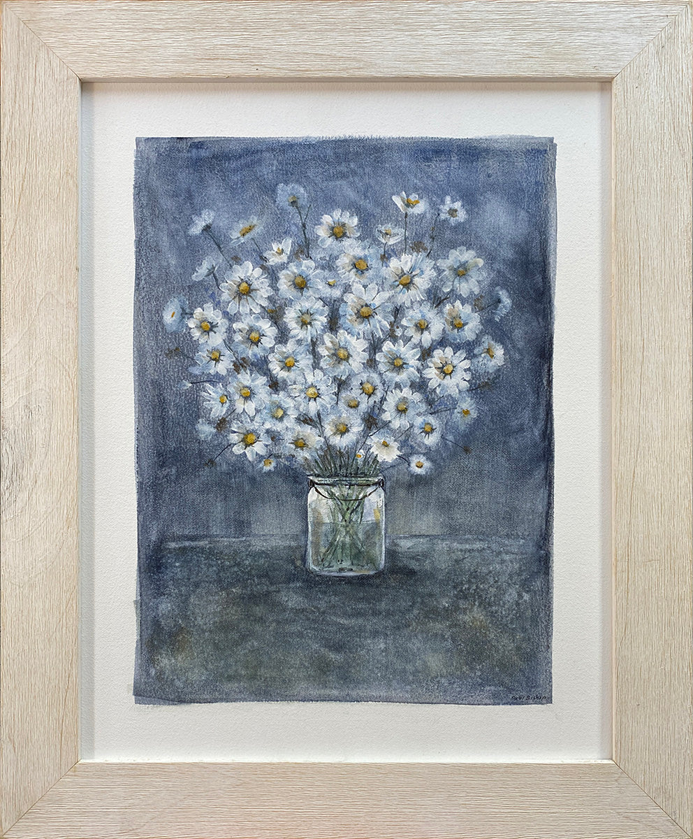 Daisies on Canvas 3 Original Watercolor