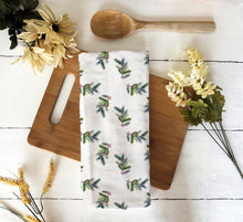 Load image into Gallery viewer, Hand Towel - Holly Branches Christmas Watercolor Design
