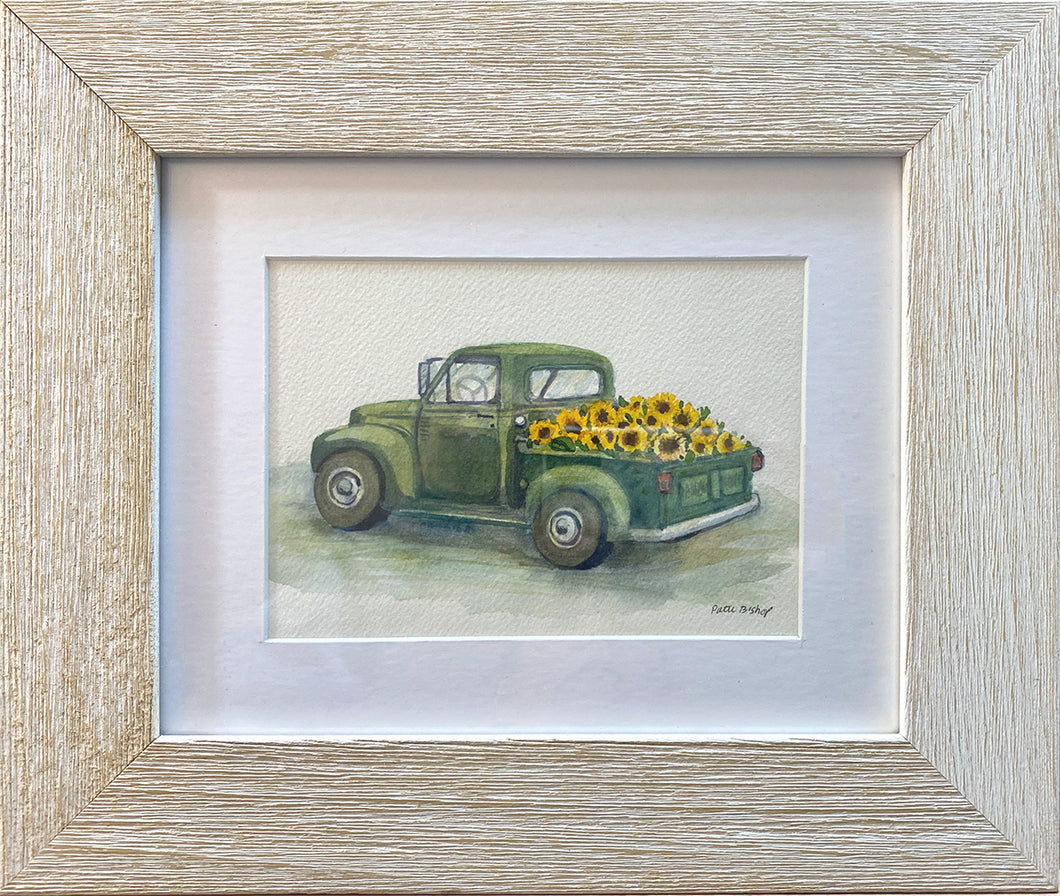 Old Truck with Sunflowers