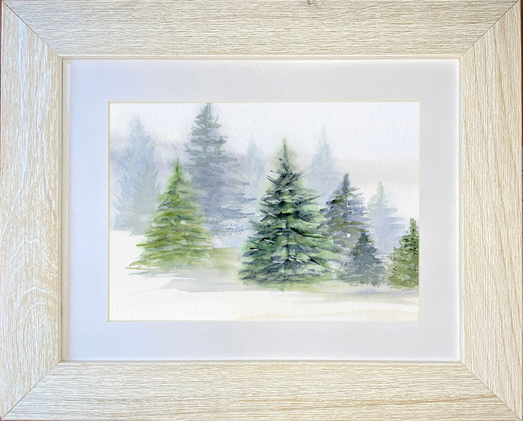 Pine Trees 1 Original Watercolor