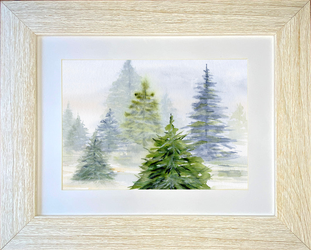 Pine Trees 2 Original Watercolor