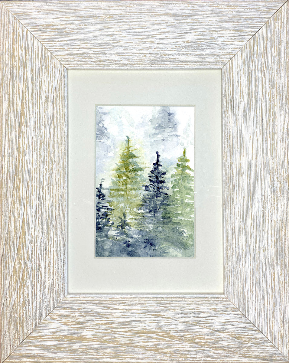 Pine Trees 3 Original Watercolor