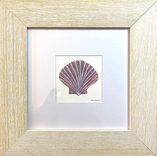 Pink and Red Shell Original Watercolor - Patti Bishop Watercolors