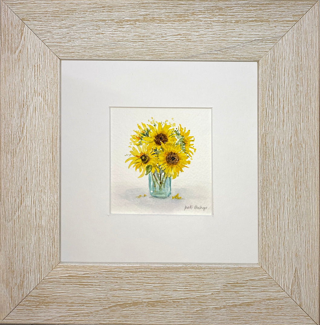 Sunflowers Jar 1 Original Watercolor