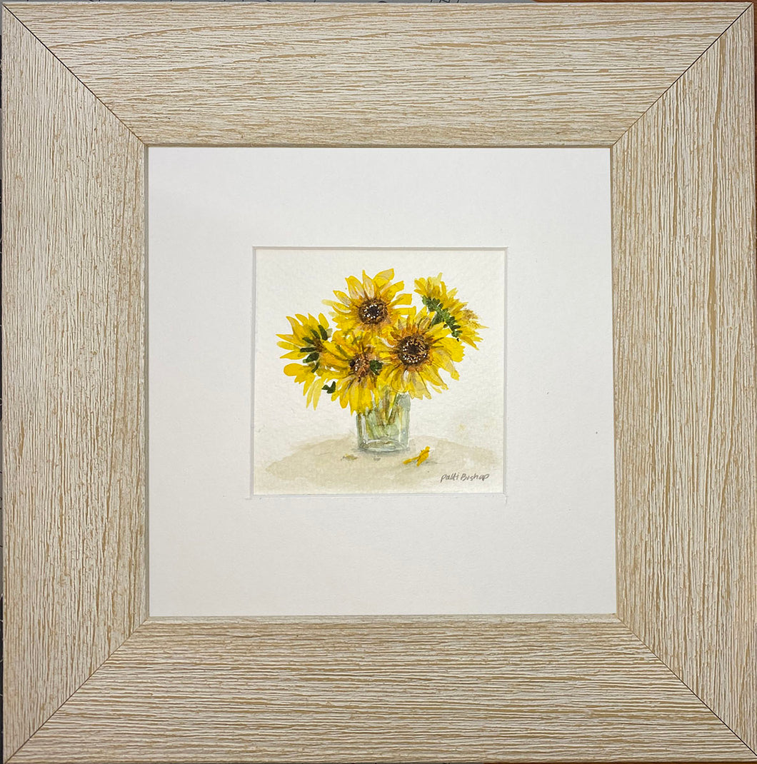 Sunflowers Jar 2 Original Watercolor
