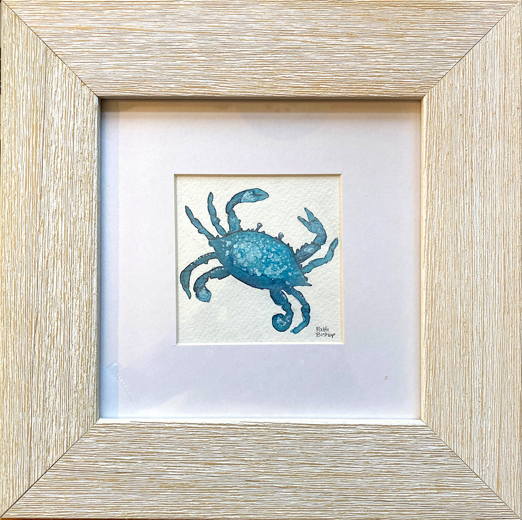 Teal Crab Original Watercolor
