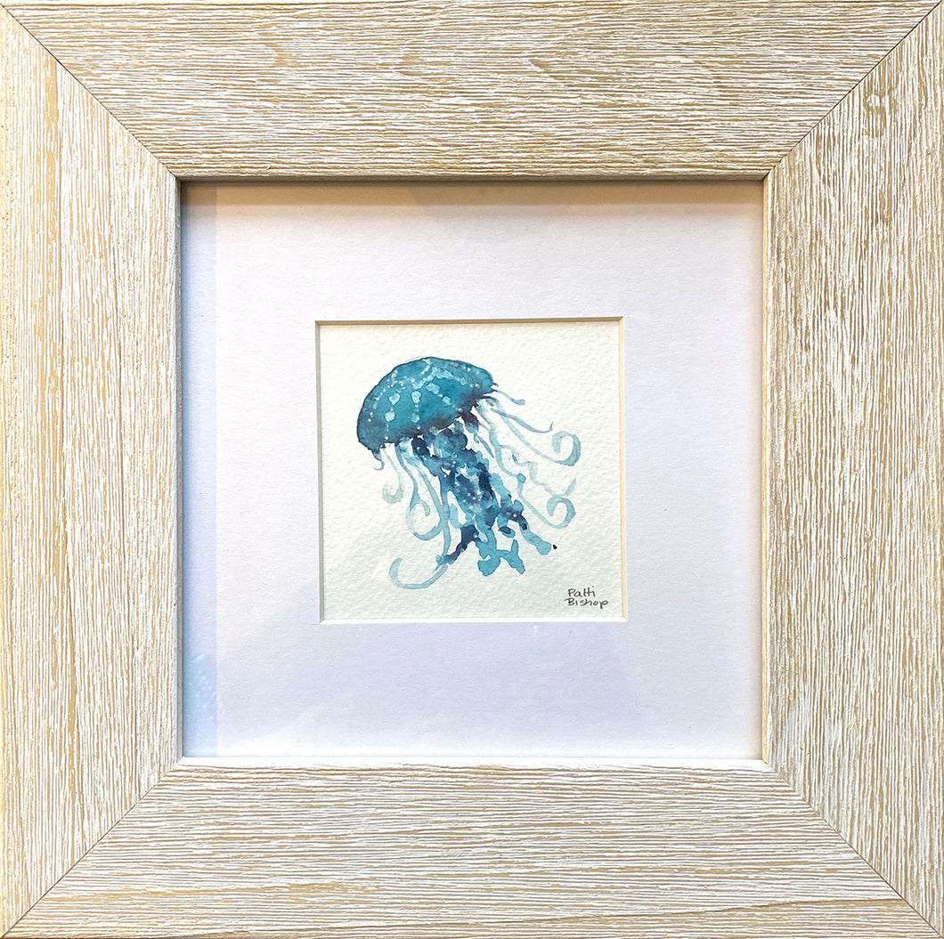 Teal Jellyfish Original Watercolor