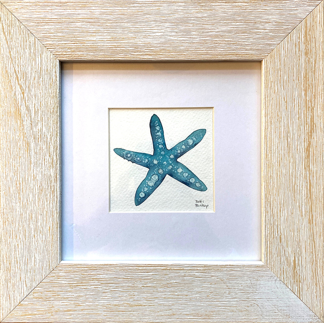 Teal Starfish Original Watercolor