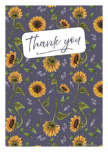 Load image into Gallery viewer, Thank You Greeting Cards - Sunflowers Purple
