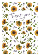 Load image into Gallery viewer, Thank You Greeting Cards - Sunflowers White
