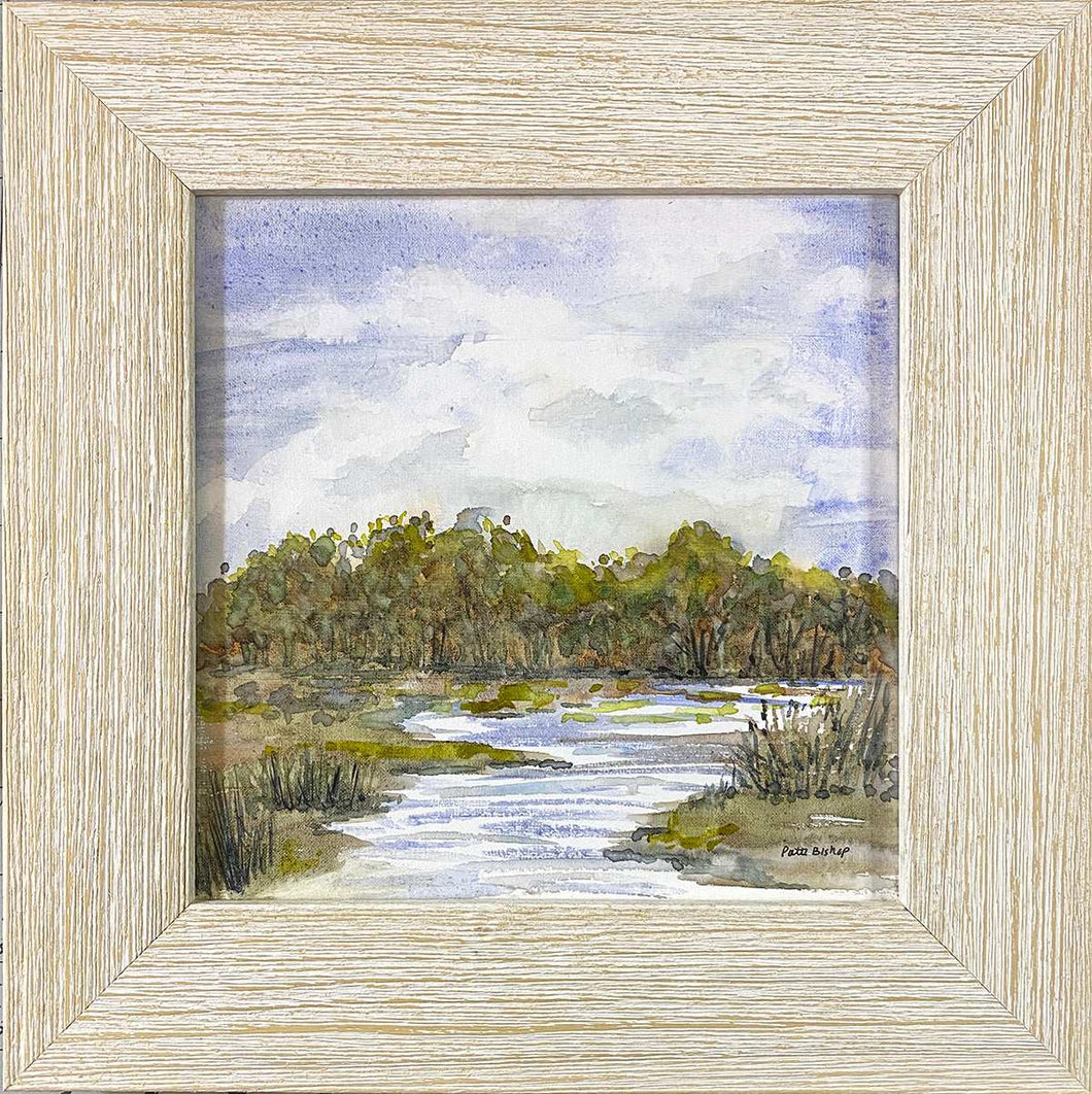 Trees on the Marsh Original Watercolor - Patti Bishop Watercolors