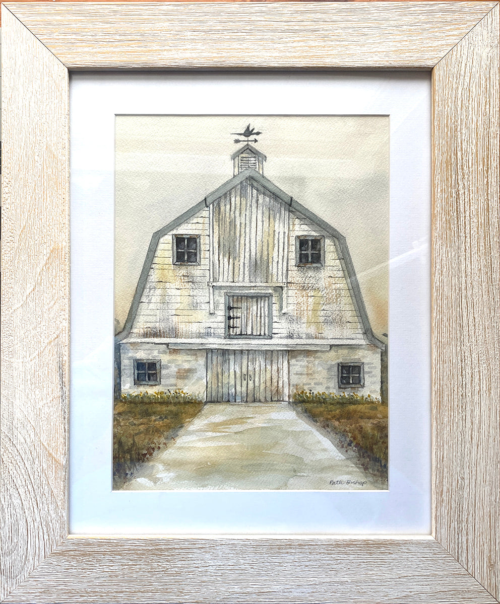 White Barn Original Watercolor