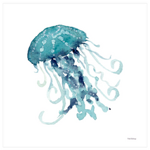 Load image into Gallery viewer, Teal Jellyfish Art Print
