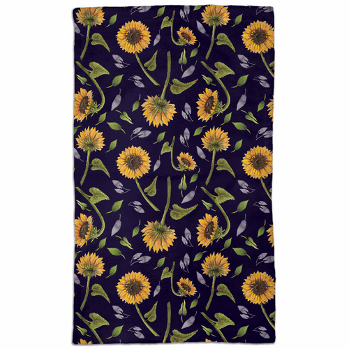 Sunflower Dark Hand Towels - Patti Bishop Watercolors