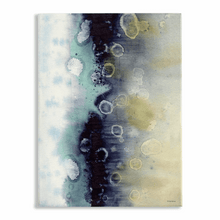 Load image into Gallery viewer, Abstract Blue Teal Gold Stretched Canvas Print - Patti Bishop Watercolors
