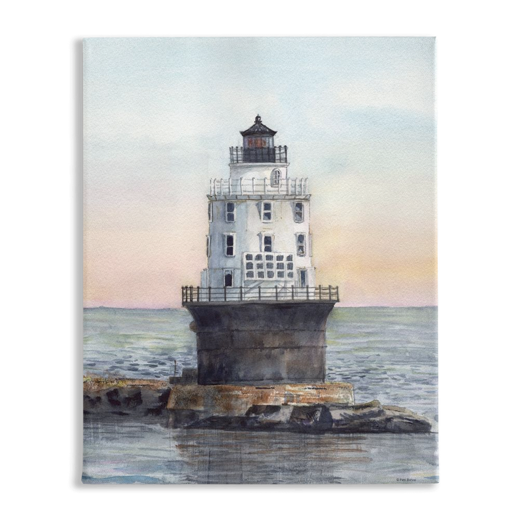 Lewes Harbor of Refuge Lighthouse Stretched Canvas Print