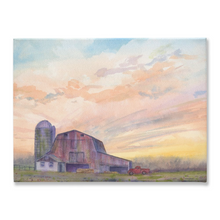Load image into Gallery viewer, Red Barn at Sunset Stretched Canvas
