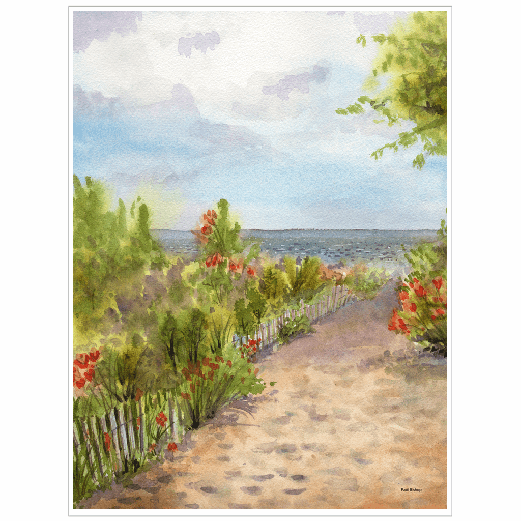 Beach Path Art Print - Patti Bishop Watercolors