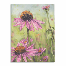 Load image into Gallery viewer, Trio Coneflowers Stretch Canvas Print - Patti Bishop Watercolors
