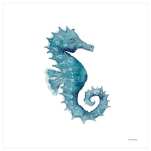 Load image into Gallery viewer, Teal Seahorse Art Print

