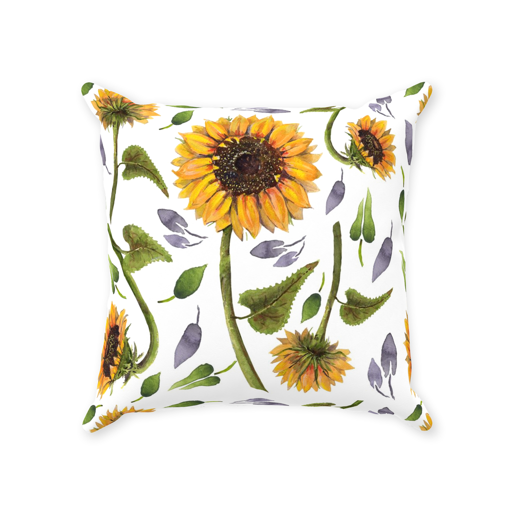 Sunflower Pattern Throw Pillows