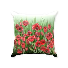 Load image into Gallery viewer, Red Tulips Garden Throw Pillows
