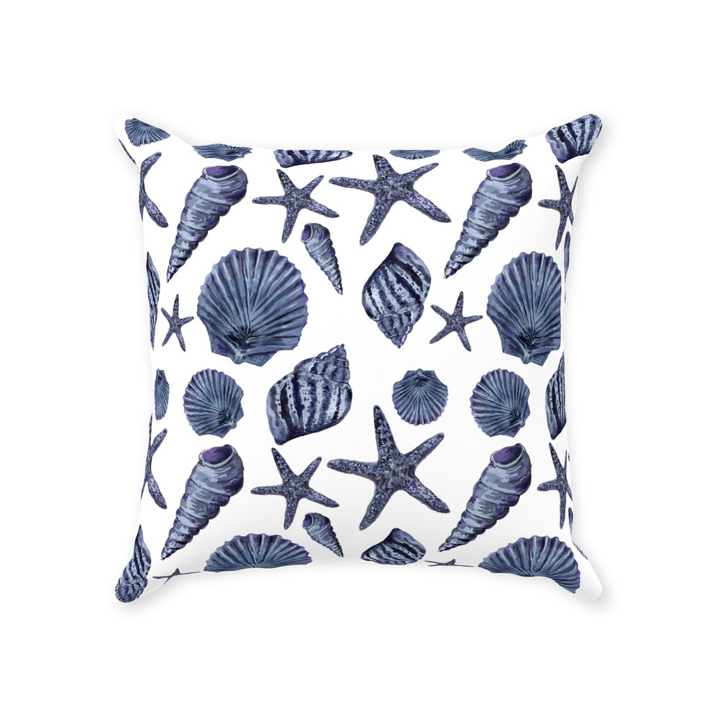 Blue Shell Pattern Throw Pillows