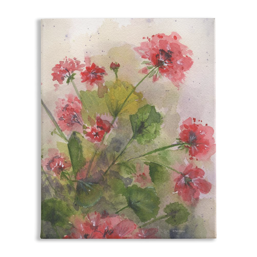 Geraniums 3 Stretched Canvas Print