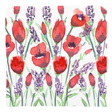 Load image into Gallery viewer, Poppies with Purple Throw Pillow

