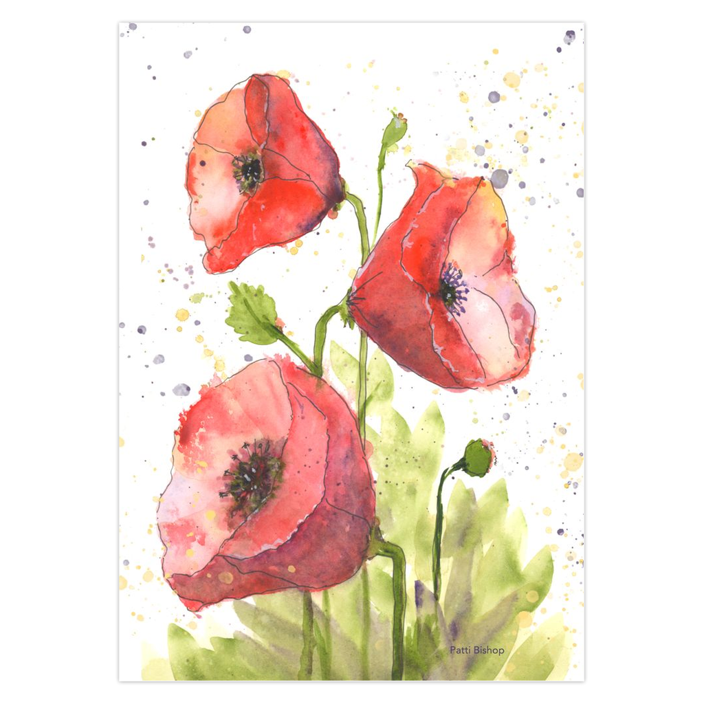 Red Poppies Greeting Cards