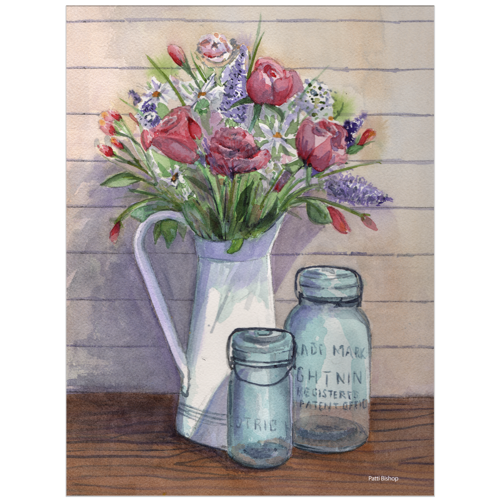 Flowers Pitcher Art Prints