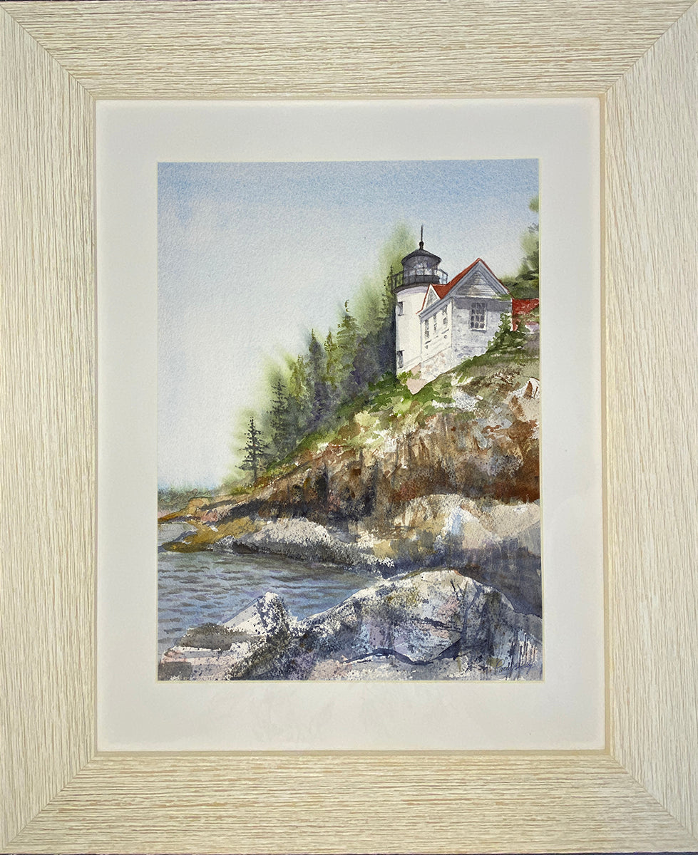 Bar Harbor Lighthouse Original Watercolor