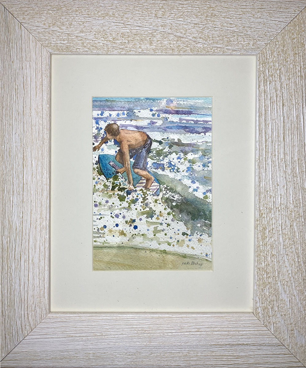 Skimboarding Blue Original Watercolor
