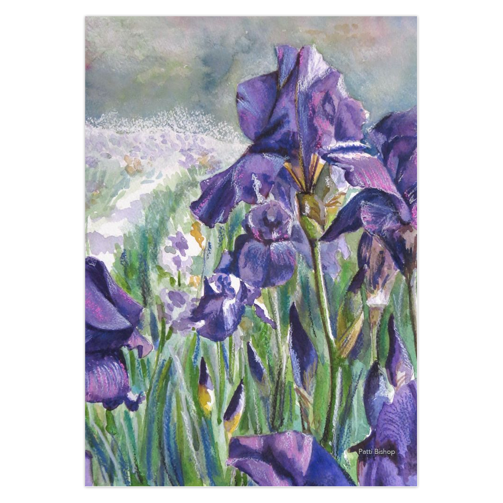 Purple Iris Greeting Cards