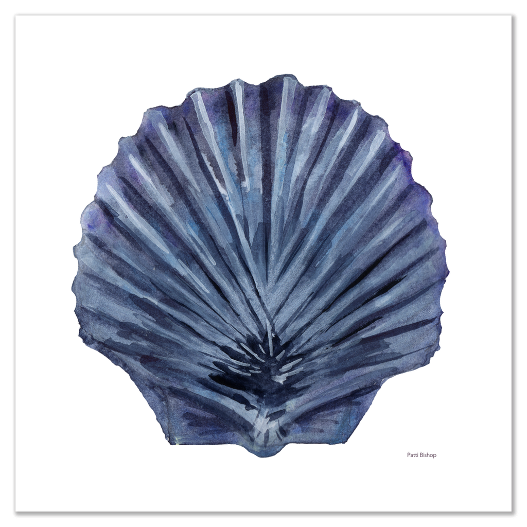 Blue Scallop Shell Art Print