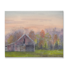 Load image into Gallery viewer, Old Barn in a Green Field Stretched Canvas Print
