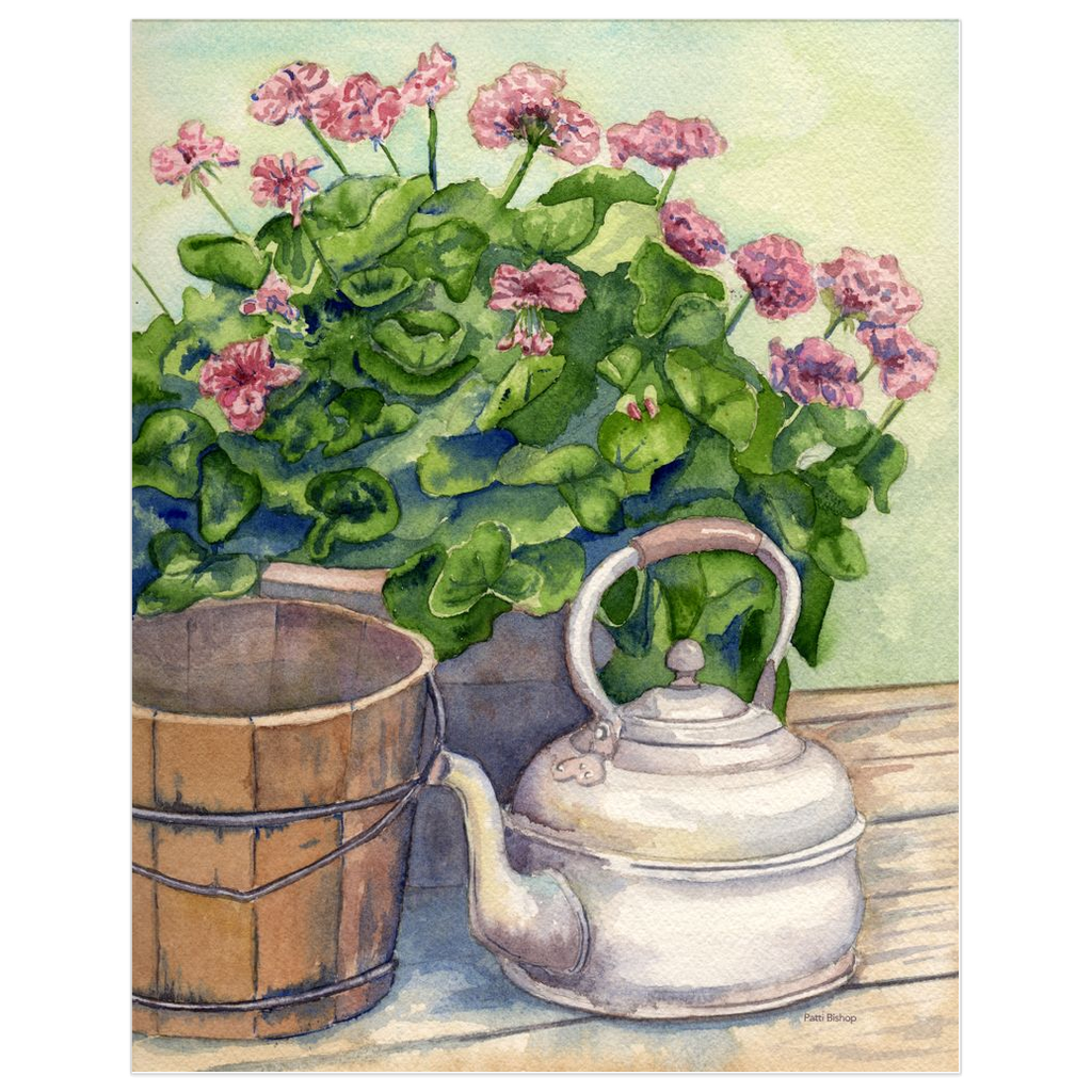 Grandpop's Geraniums Art Prints