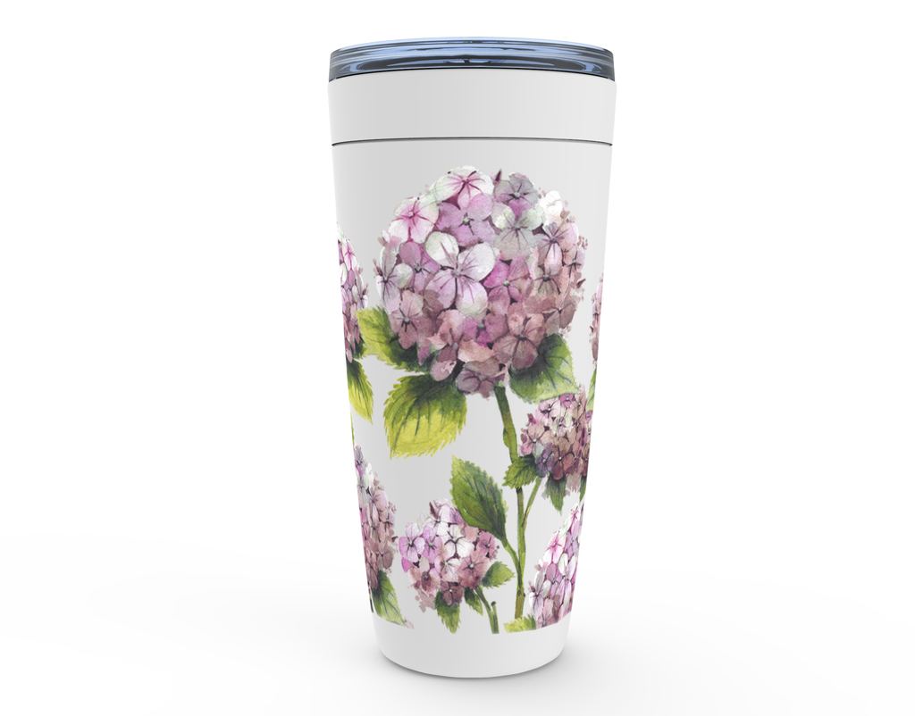 Pink Hydrangea 20 oz. Stainless Steel Tumblers