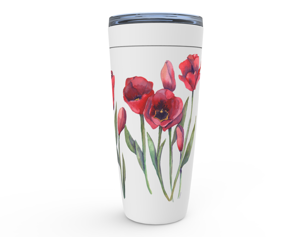 Red Tulips 20 oz. Stainless Steel Tumbler