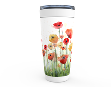 Load image into Gallery viewer, Red, Orange, and Yellow Poppies 20oz. Steel Tumblers
