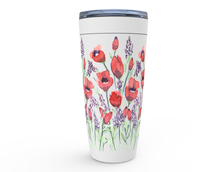 Load image into Gallery viewer, Poppies with Purple 20 oz Steel Tumblers

